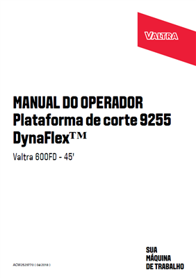 Manual do Operador Plataforma de corte 9255 DynaFlex™