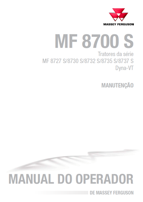 Manual do Operador MF8700 S Manutenção